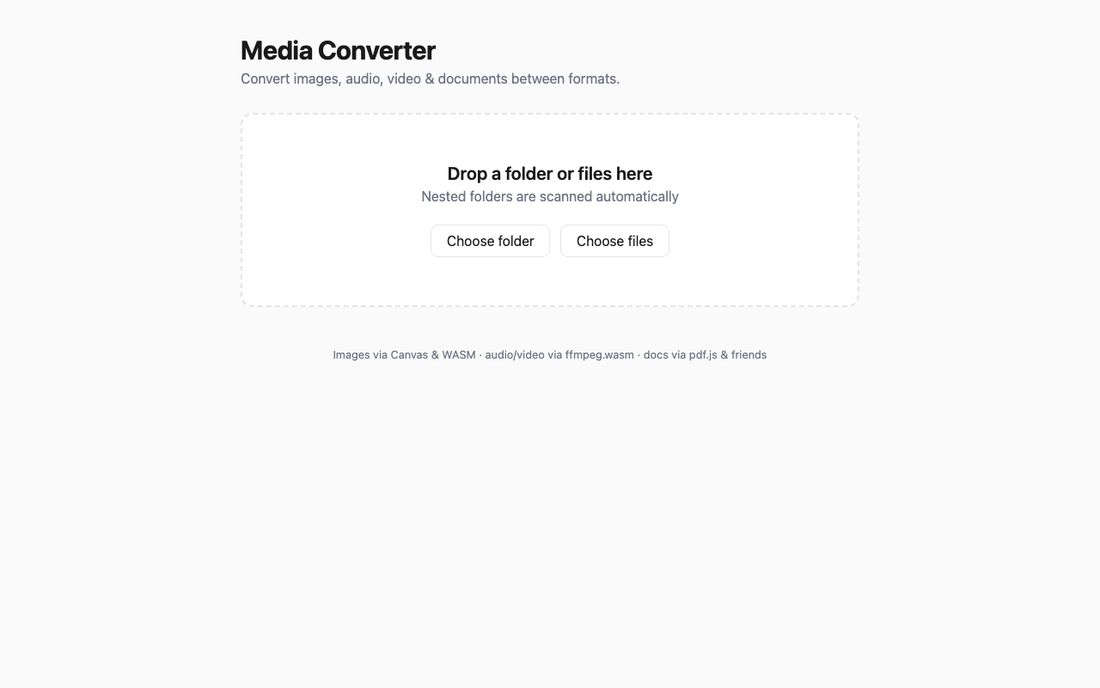 Media Converter landing page