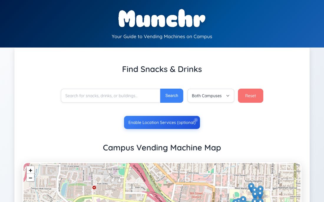 Munchr landing page